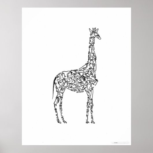 GIRAFFE - FUNNY TIERPOSTER POSTER (Vorne)