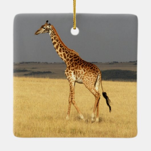Giraffe für Afrikanische Tiere Keramikornament (Rückseite)
