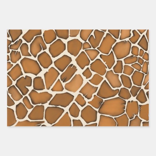 Giraffe Fur Gemustert Print Geschenkpapier Set (Vorderseite)