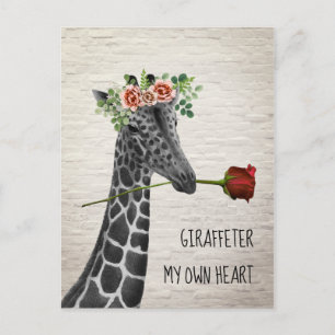Giraffe für mein eigenes Herz Boho Giraffe Valenti Feiertagspostkarte