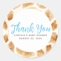 Giraffe Fur Print Niedlich Brown Blue Vielen Dank