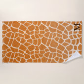 Giraffe für realistische Tierdruckbraun-Monogramm Strandtuch (Vorderseite)