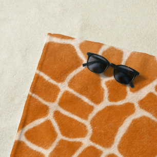 Giraffe für realistische Tierdruckbraun-Monogramm Strandtuch