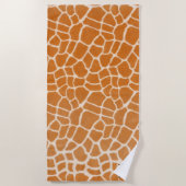 Giraffe für realistische Tierdruckbraun-Monogramm Strandtuch (Vorderseite)