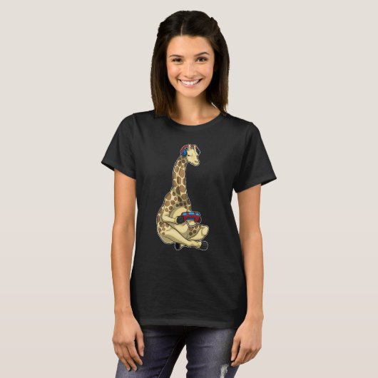 Giraffe Gamer Controller T-Shirt (Vorne ganz)