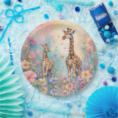 Giraffe Garden Pastel Pappteller (Party)