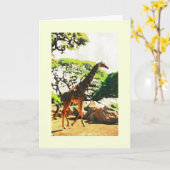Giraffe Geburtskarte Karte (Gelbe Blume)