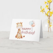 Giraffe Geburtskarte Karte (Gelbe Blume)