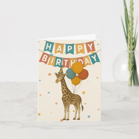 Giraffe Geburtskarte - Niedliches Party Tier Karte (Vorderseite)