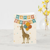 Giraffe Geburtskarte - Niedliches Party Tier Karte (Gelbe Blume)