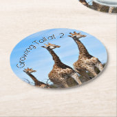 Giraffe Geburtstag Wildlife Runder Pappuntersetzer (Angewinkelt)
