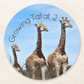 Giraffe Geburtstag Wildlife Runder Pappuntersetzer (Vorderseite)