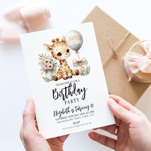 Giraffe Geburtstagsparty Einladung