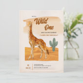 Giraffe Geburtstagsparty Einladung (Stehend Vorderseite)