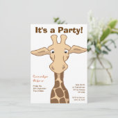 Giraffe Geburtstagsparty Einladung (Stehend Vorderseite)