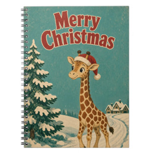 Giraffe Gefrorener Weg Tier Weihnachten Notizblock