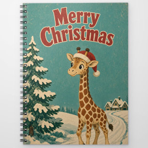 Giraffe Gefrorener Weg Tier Weihnachten Notizblock