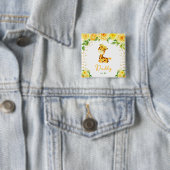 Giraffe Gelbe Blumen Papa Wird Kommen Button (Beispiel)