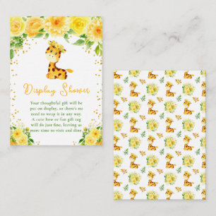 Giraffe Gelbe Blumenausstellung Baby Shower Begleitkarte