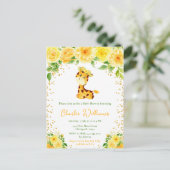 Giraffe Gender Neutral Baby Shower Postkarte (Stehend Vorderseite)