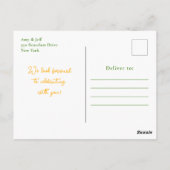 Giraffe Gender Neutral Baby Shower Postkarte (Rückseite)