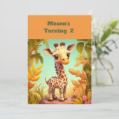 Giraffe Gender Neutral Birthday Party Einladungen (Stehend Vorderseite)