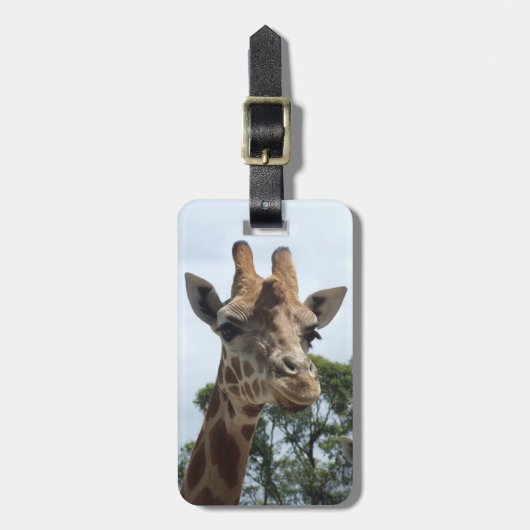 Giraffe Gepäckmarke Gepäckanhänger (Vorderseite vertikal)