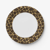 Giraffe Gepunkteter Hintergrund Pappteller (Vorderseite)