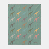 Giraffe Geschenk Blanket Retro Fleece Theme (Vorderseite)