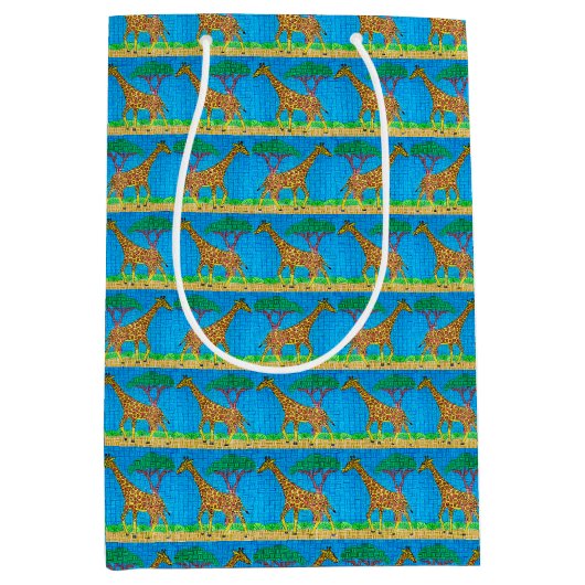 Giraffe - Geschenktasche Mittlere Geschenktüte (Vorderseite)