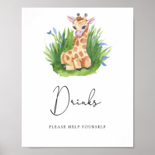 Giraffe - Getränke helfen dir selbst Poster