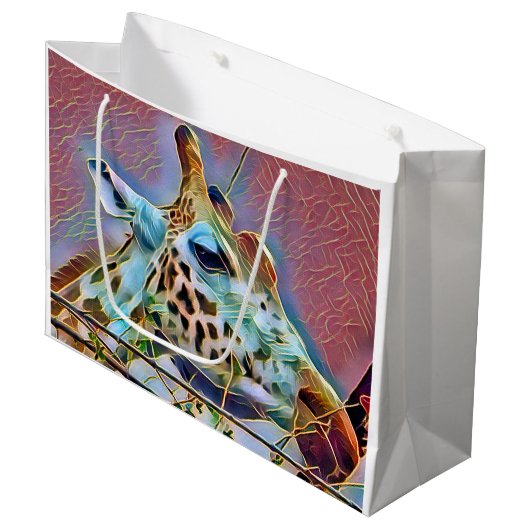 GIRAFFE GIFT BAG GROßE GESCHENKTÜTE (Vorderseite Schrägansicht)