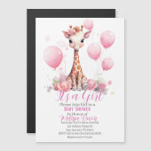 Giraffe Girl Baby Shower Invitation Magneteinladung (Vorne/Hinten)