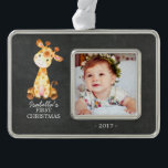 Giraffe Girl Baby's First Christmas Foto Ornament<br><div class="desc">Niedliche Dschungelsafari-Giraffen Kindermädchen Erste Weihnachtsschmuck. . Matching Artikel in unserem Shop erhältlich.</div>