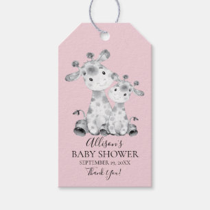 Giraffe Girls Baby Shower Favor Geschenktag Geschenkanhänger