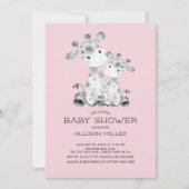 Giraffe Girls Babydusche Einladung (Vorderseite)