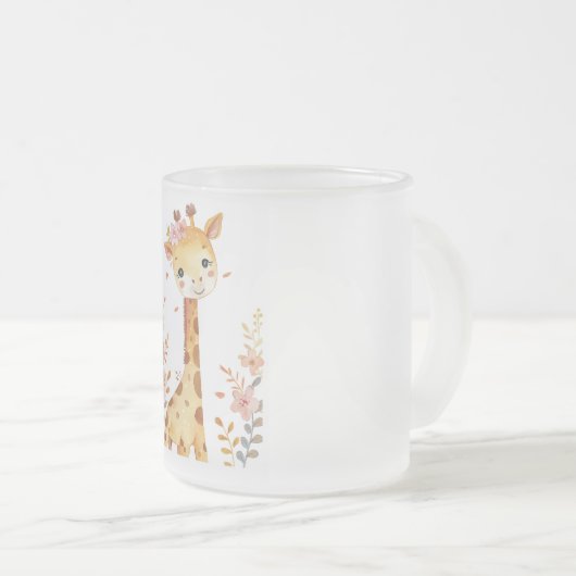 "Giraffe Glass Tasse" Mattglastasse (VorderseiteRechts)