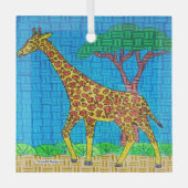 Giraffe - Glasverzierung Ornament Aus Glas (Vorderseite)