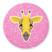 Giraffe Glitzer Keramikknauf (Vorderseite)