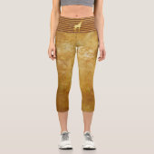 Giraffe Gold Capri Leggings (Vorderseite)
