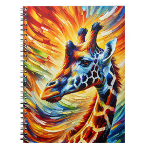 Giraffe Golden Horizon – Abstrakte Safari-Farbkuns Notizblock
