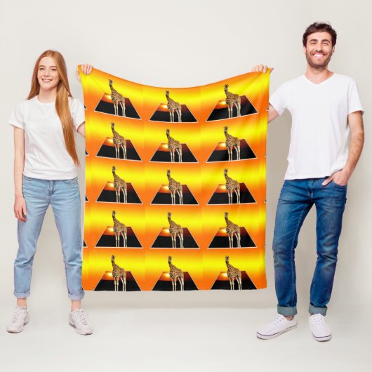Giraffe Golden Sunset, Mittel Fleecedecke (Beispiel)
