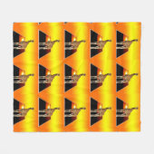 Giraffe Golden Sunset, Mittel Fleecedecke (Vorderseite (Horizontal))