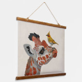 GIRAFFE & GOLDENER VOGEL WANDTEPPICH MIT HOLZRAHMEN (Gewinkelt)