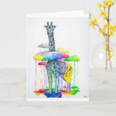 Giraffe Greeting Cards (Blank) Karte (Gelbe Blume)