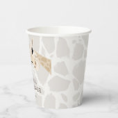 Giraffe Greige Watercolor Baby Shower Pappbecher (Links)
