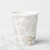 Giraffe Greige Watercolor Baby Shower Pappbecher (Rechts)
