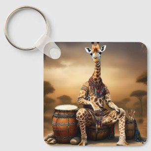 Giraffe Grooves: Eine Bongoserenade in der Savanna Schlüsselanhänger