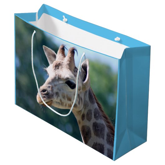 Giraffe Große Geschenktüte (Vorderseite Schrägansicht)