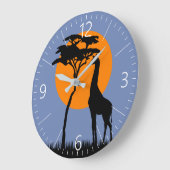 Giraffe Große Wanduhr (Winkel)